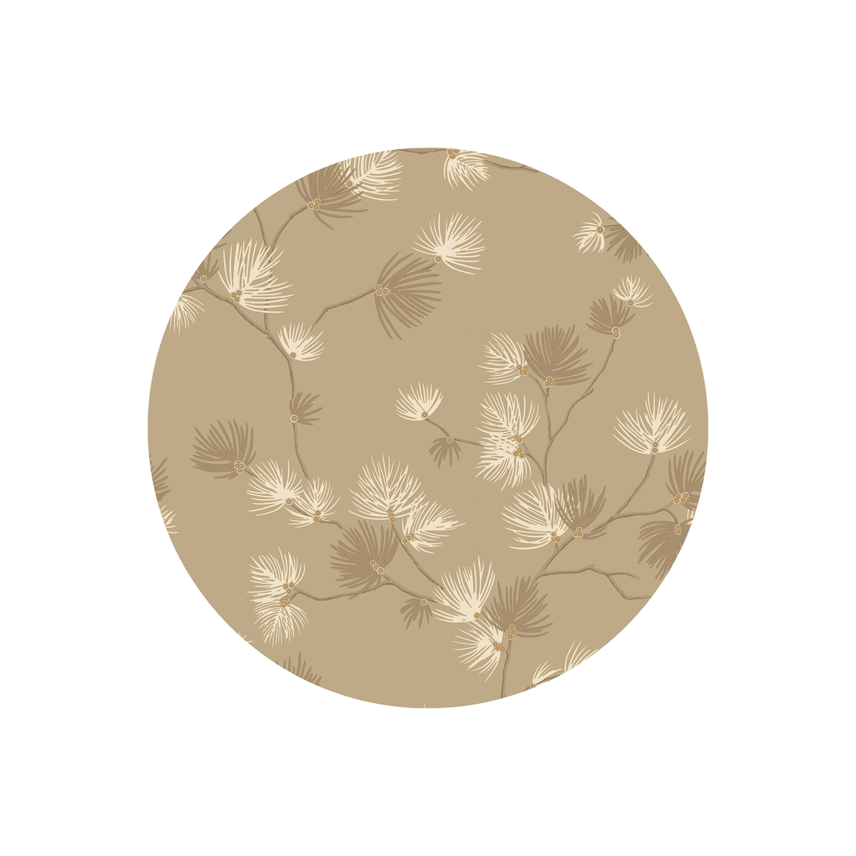 Bracken Gold Metallic Dandelion Print Patterned Wallpaper Sample
