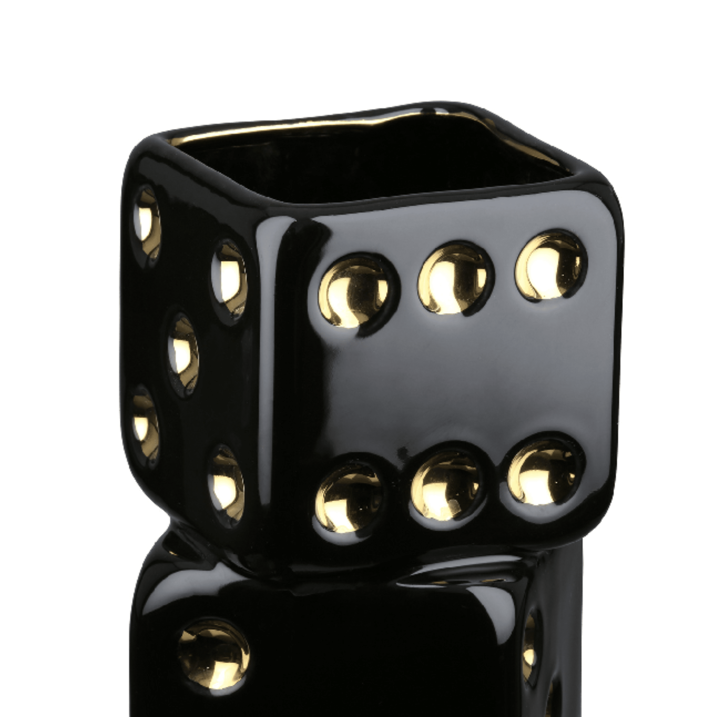 Abacus Black & Gold Decorative Dice Vase Accessories 