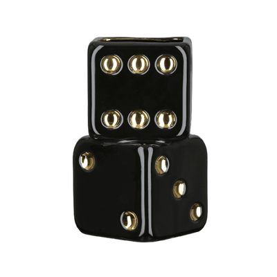 Abacus Black & Gold Decorative Dice Vase Accessories 