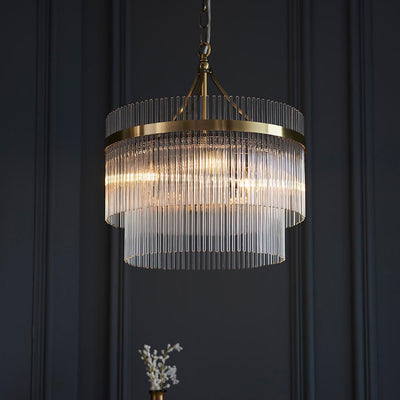 Abella 3 Light Gold & Glass Pendant Ceiling Light Lighting 