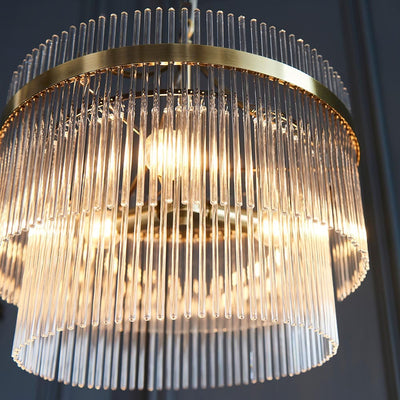 Abella 3 Light Gold & Glass Pendant Ceiling Light Lighting 