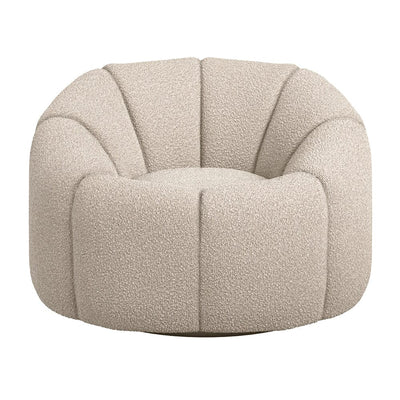 Abella Beige Textured Fabric Swivel Chair Furniture 