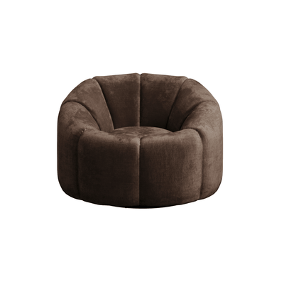Abella Brown Velvet Fabric Swivel Chair Furniture 