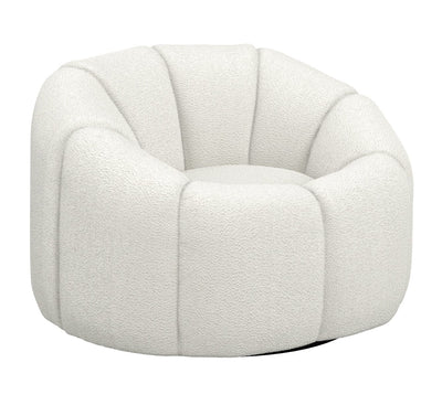 Abella Ivory Textured Fabric Swivel Chair Furniture 