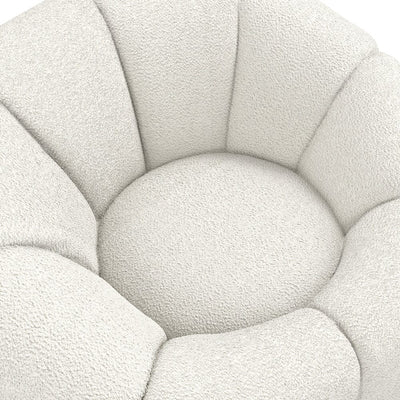 Abella Ivory Textured Fabric Swivel Chair Furniture 