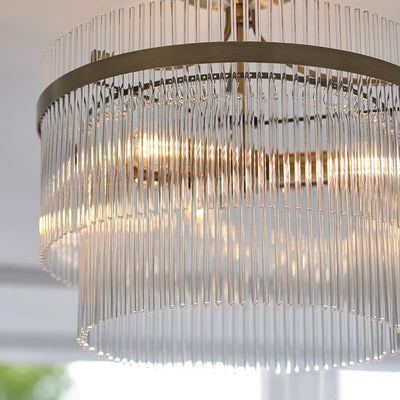 Abella Light Gold 3 Light Semi Flush Pendant Ceiling Light Lighting 
