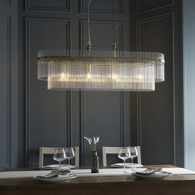 Abella Light Gold 4 Light Linear Pendant Ceiling Light Lighting 
