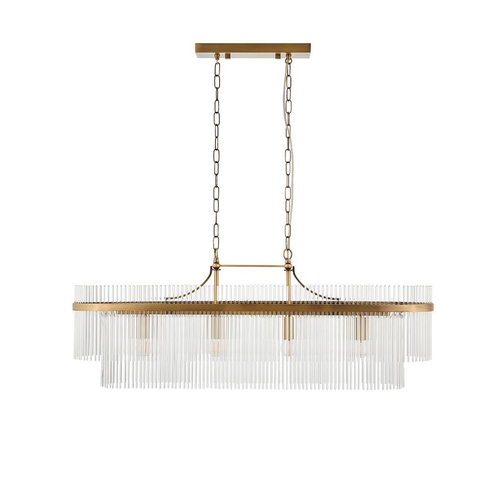 Abella Light Gold 4 Light Linear Pendant Ceiling Light Lighting 