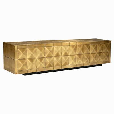 Abitha Luxury Brushed Gold 4 Door TV Unit Furniture 