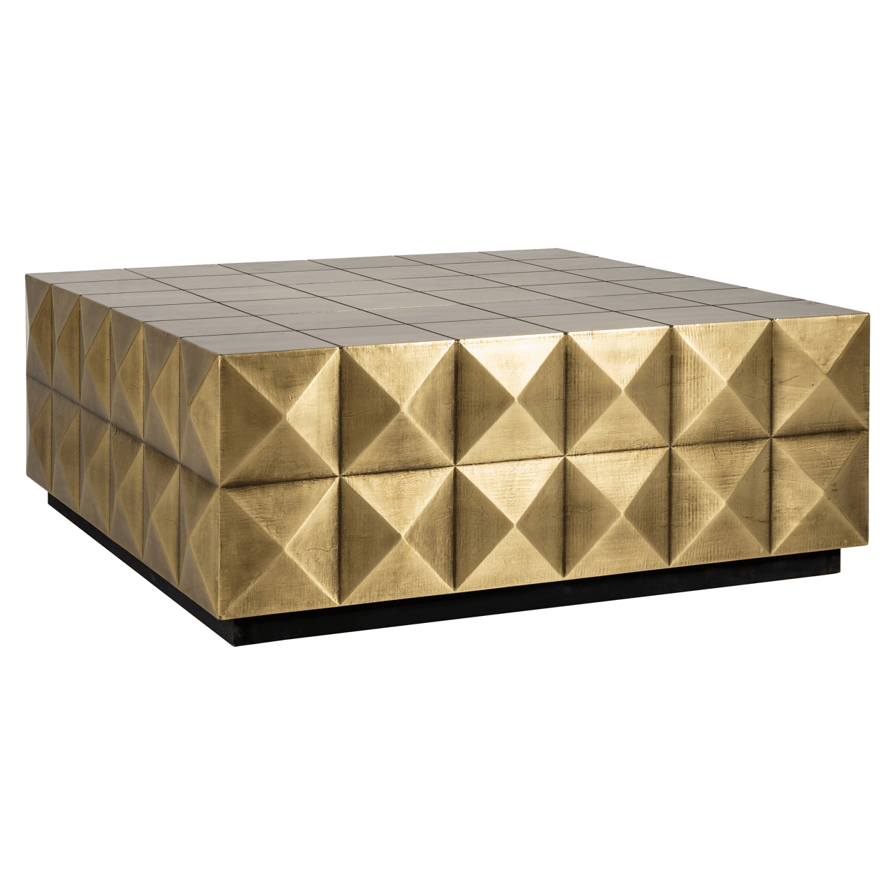 Abitha Luxury Brushed Gold Coffee Table with Glass Top Furniture 