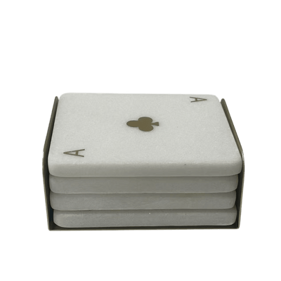 Ace Marble & Gold Coasters - Set of 4 Accessories 