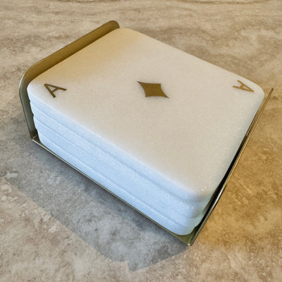 Ace Marble & Gold Coasters - Set of 4 Accessories 