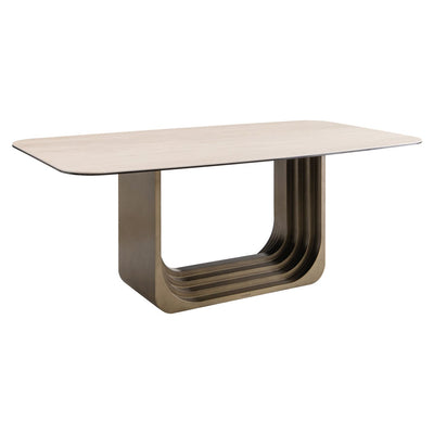 Addie Ligtht Gold Dining Table with Ceramic Top Furniture 
