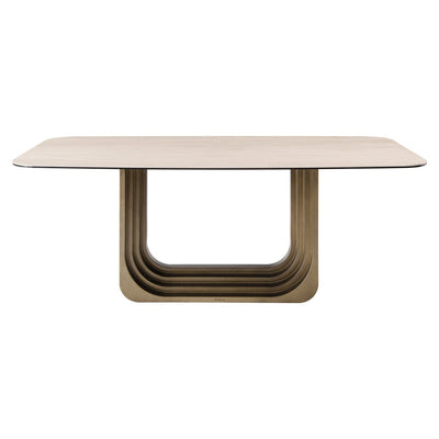 Addie Ligtht Gold Dining Table with Ceramic Top Furniture 