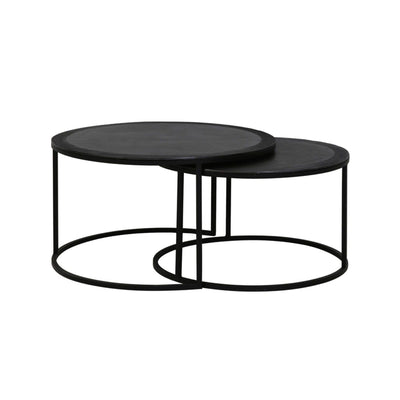 Adele Black Round Nested Metal Coffee Tables - Set of 2 Furniture 