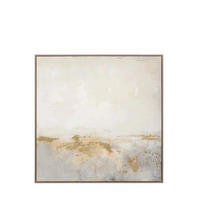 Adele Neutral & Gold Metallic Framed Canvas Wall Art Accessories 