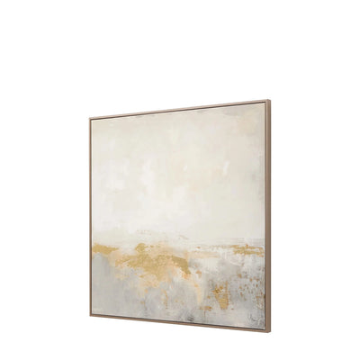 Adele Neutral & Gold Metallic Framed Canvas Wall Art Accessories 