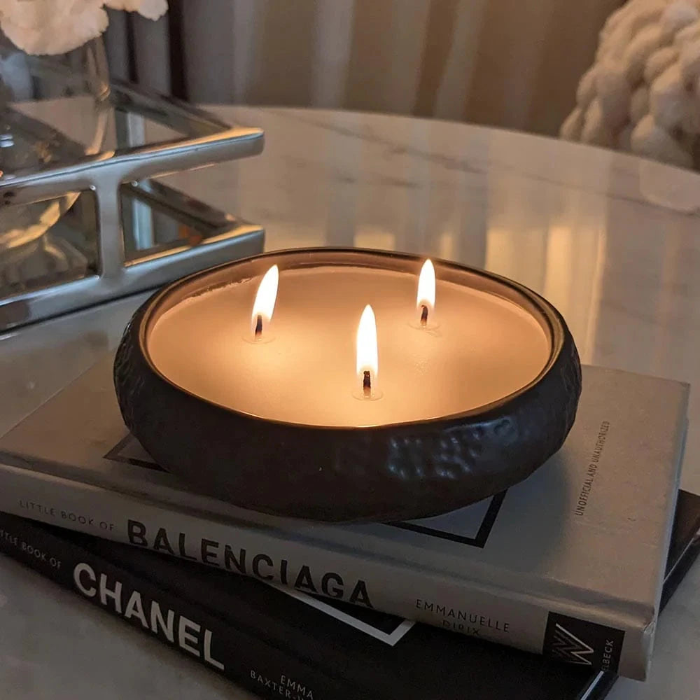 Aeolian 3 Wick Black Scented Candle Fragrance 