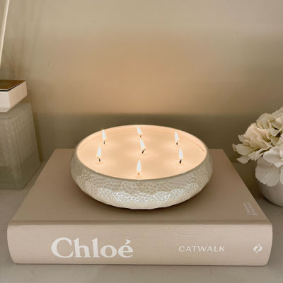 Aeolian 7 Wick White Pearlescent Scented Candle Fragrance 