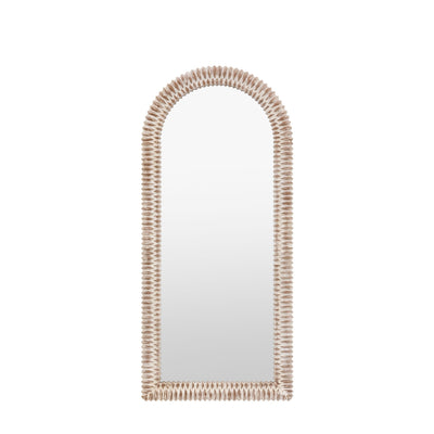 Agara Arched Leaner White Wash Distressed Textured Mirror Accessories 