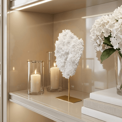 Agato Coral Ornament on Gold Base Accessories 