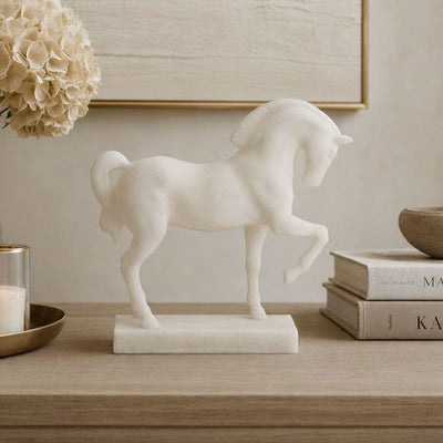 Agoda Cream Decorative Horse Ornament Accessories 