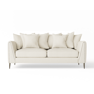 Alaina Cloud Bouclé Scatter Back 3 Seater Sofa with Black Legs Sofa 