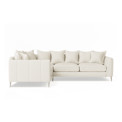 Alaina Cloud Bouclé Scatter Back Left Hand Facing Corner Sofa with Silver Legs Sofa 