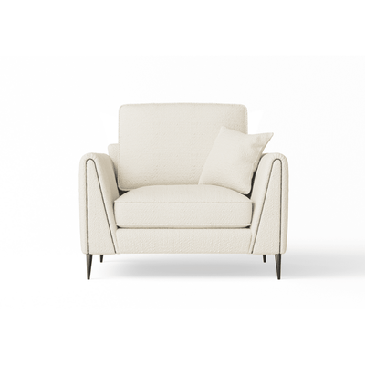 Alaina Cloud Bouclé Sofa Range with Black Legs Sofa 