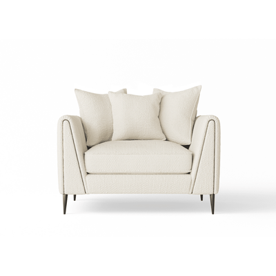 Alaina Cloud Bouclé Sofa Range with Black Legs Sofa 