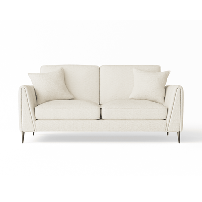 Alaina Cloud Bouclé Sofa Range with Black Legs Sofa Standard 2 Seater Sofa 