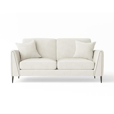 Alaina Cream Velvet 3 Seater Sofa with Black Legs Sofa 