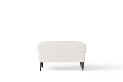 Alaina Cream Velvet Footstool with Black Legs Sofa 