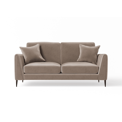 Alaina Mink Velvet 3 Seater Sofa Sofa with Black Legs Sofa 