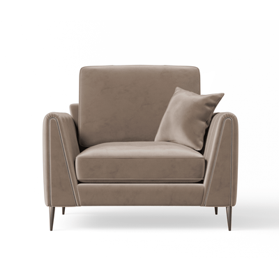 Alaina Mink Velvet Armchair with Black Legs Sofa 