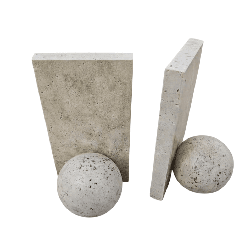 Alba Warm Marble Effect Decorative Bookends Accessories 