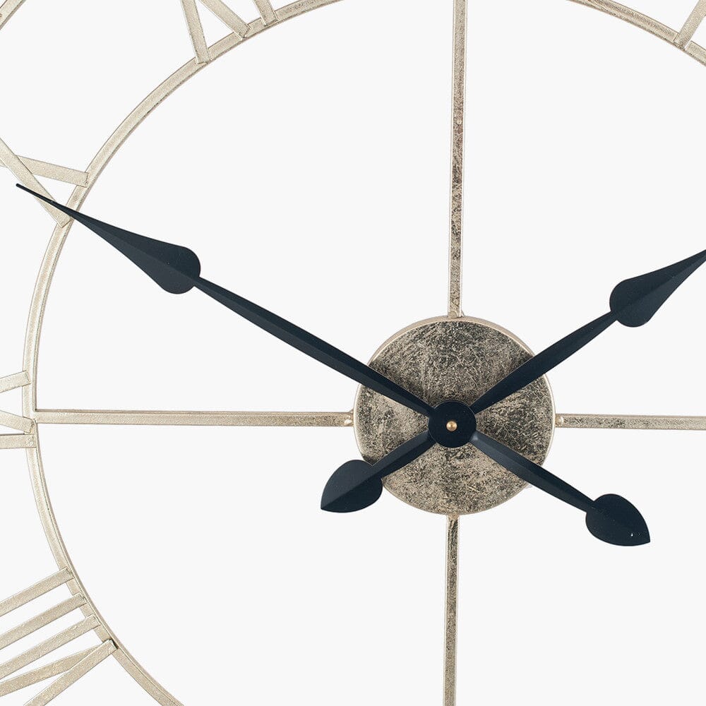 Aldina Large Gold Metal Round Wall Clock Accessories 