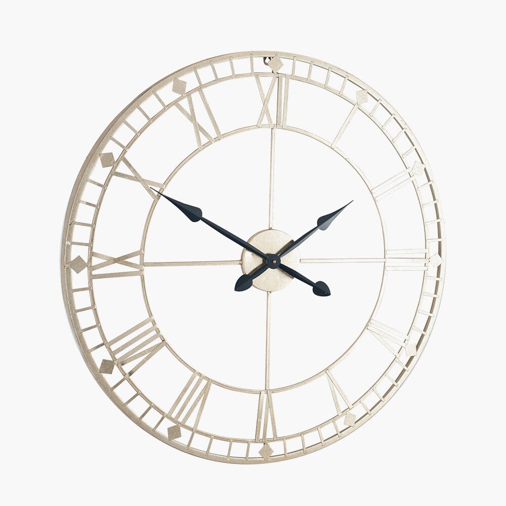 Aldina Large Gold Metal Round Wall Clock Accessories 