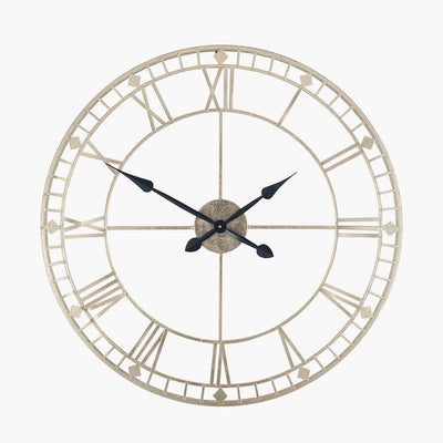 Aldina Large Gold Metal Round Wall Clock Accessories 