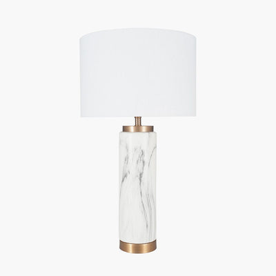 Alessia Marble Effect Ceramic Table Lamp Lighting 