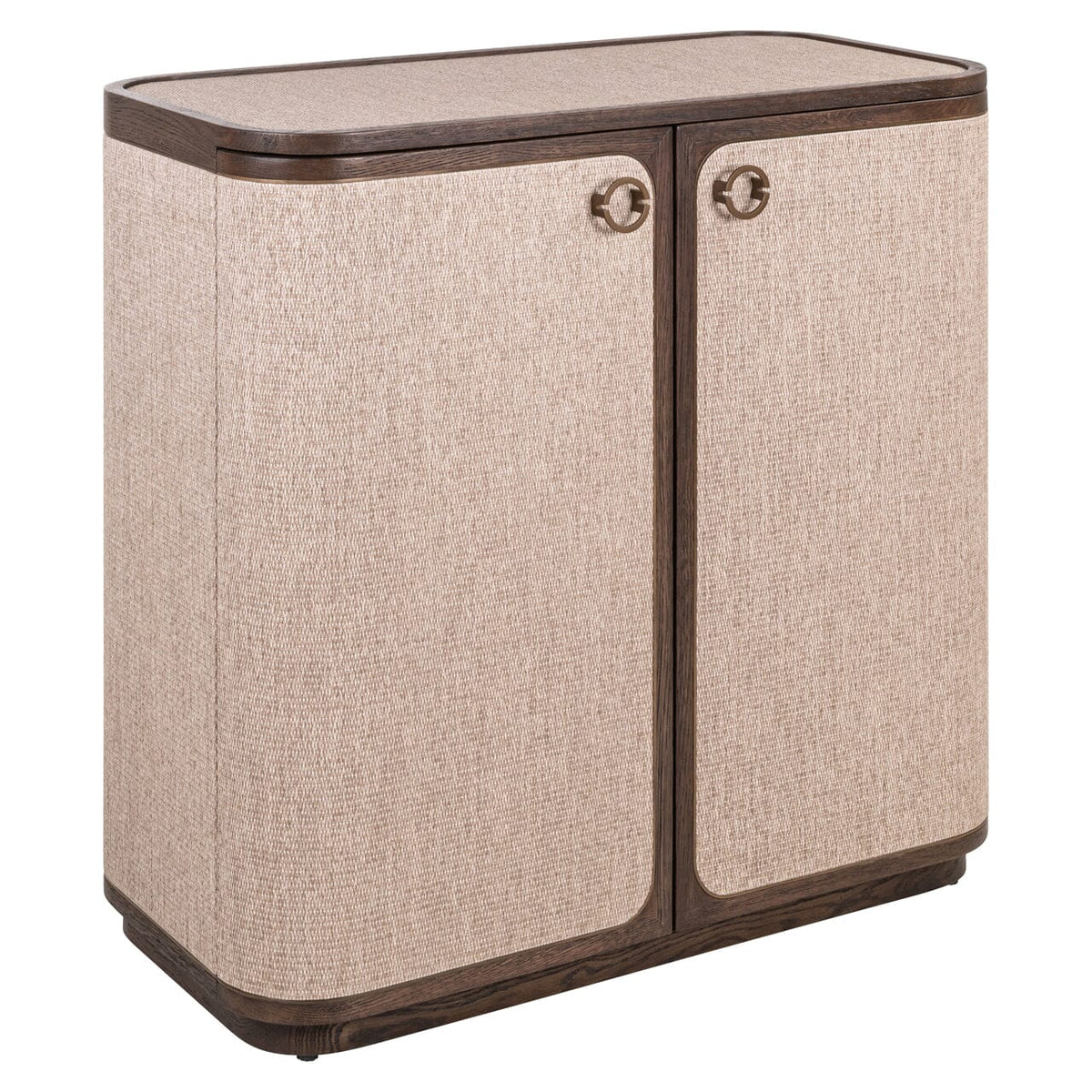 Alexandra Luxury Linen & Dark Brown Oak 2 Door Sideboard Furniture 