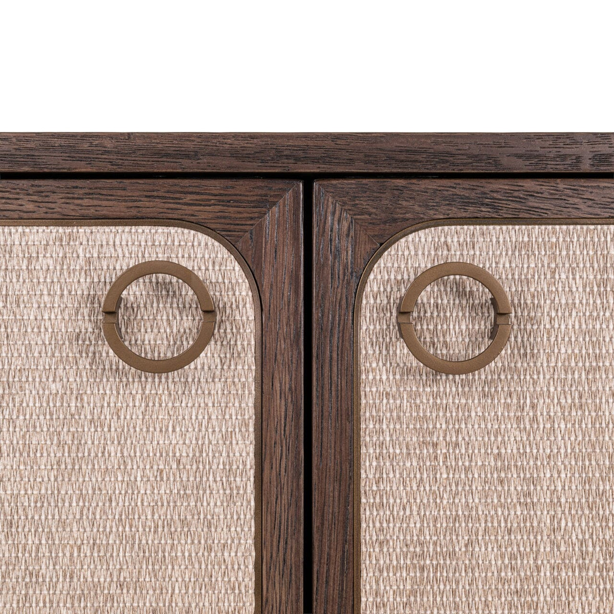 Alexandra Luxury Linen & Dark Brown Oak 2 Door Sideboard Furniture 