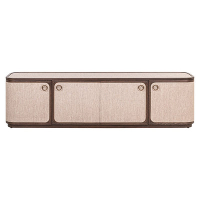 Alexandra Luxury Linen & Dark Brown Oak 4 Door TV Unit Furniture 