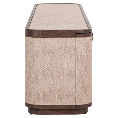 Alexandra Luxury Linen & Dark Brown Oak 4 Door TV Unit Furniture 