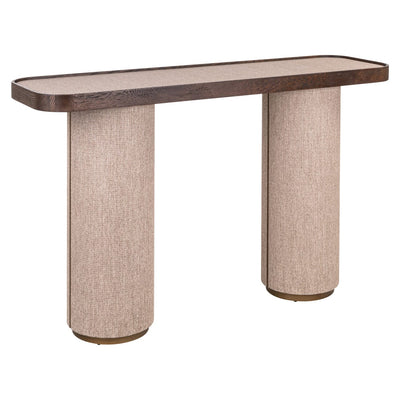 Alexandra Luxury Linen & Dark Brown Oak Console Table Furniture 