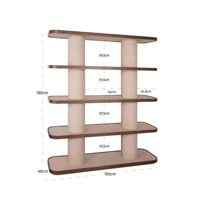 Alexandra Luxury Linen & Dark Brown Oak Open Shelving Unit Furniture 