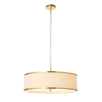 Alexis Cream Pleated & Gold 5 Light Ceiling Light Lighting 