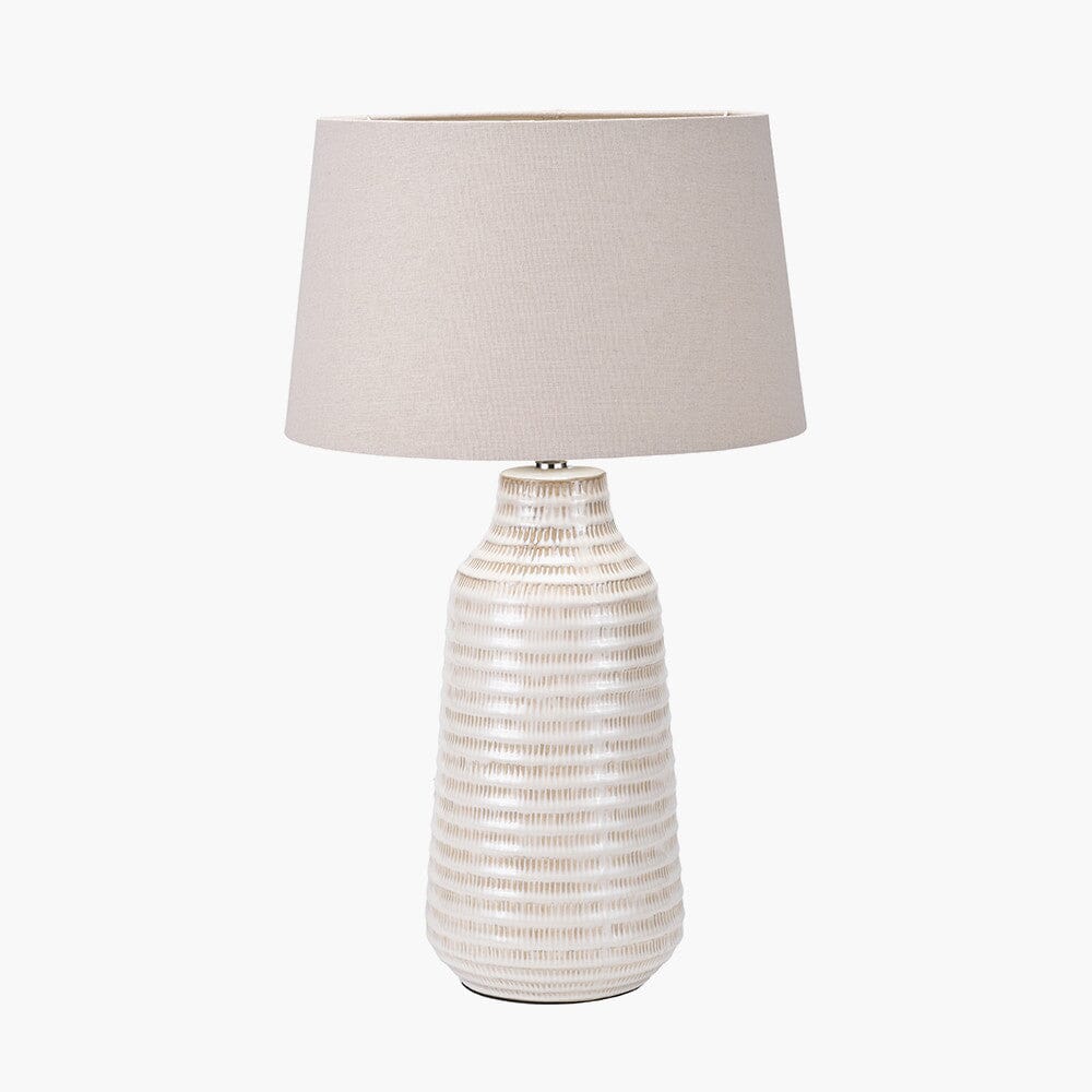 Alfama Neutral Ceramic Scratch Effect Table Lamp Lighting 