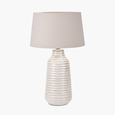 Alfama Neutral Ceramic Scratch Effect Table Lamp Lighting 