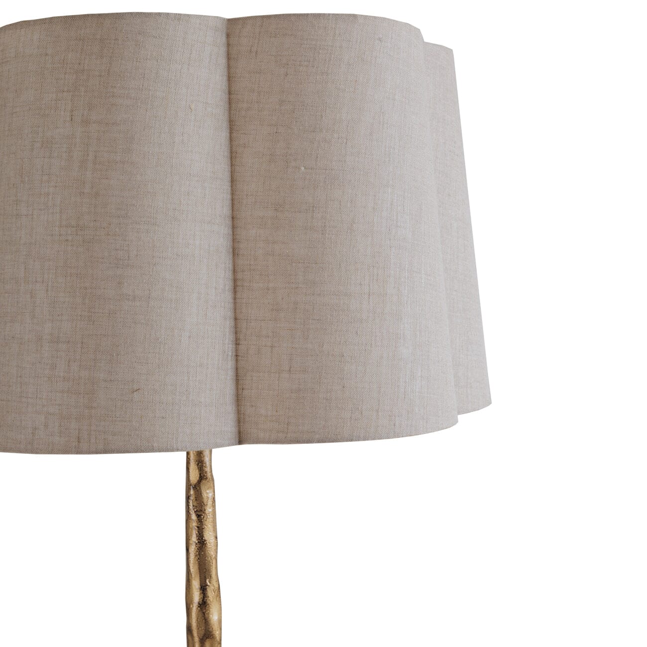 Alfie Gold Floor Lamp with Scalloped Linen Shade Lighting 